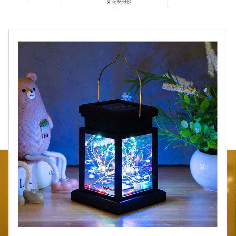 Cross-border solar retro palace lanterns, atmosphere landscape garden, outdoor wall-hung courtyard, star candles, wind lamps Application Scenario