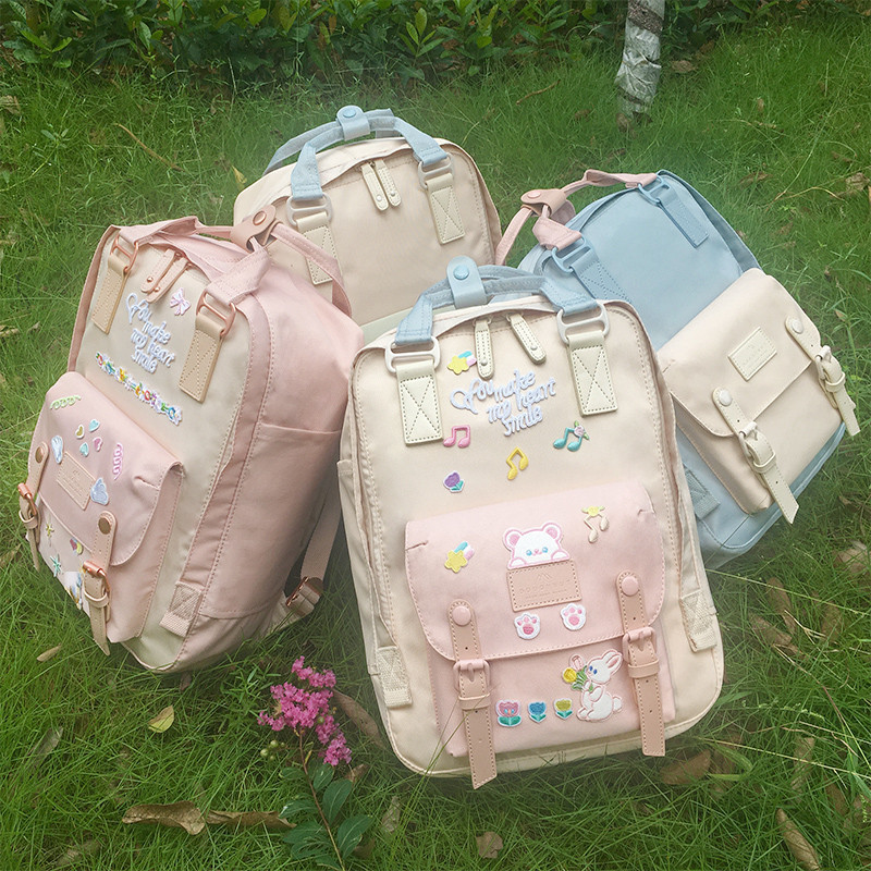 Donut Schoolbag Macaron New Korean Version Of Leisure Computer Backpack Ins Travel Campus Student Backpack Female details Picture