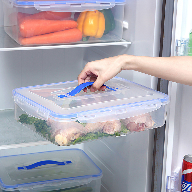 塑料冰箱透明密封保鲜盒可叠加水果蔬菜杂粮收纳盒便捷厨房冷冻盒详情图2