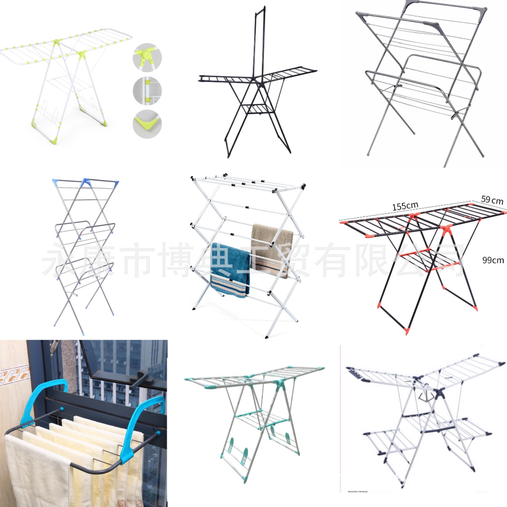 19 Tube Iron Drying Rack European Drying Rack Floor Folding Drying Rack Wing Folding Drying Rack Folding Drying Rack Item Picture