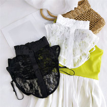 New fake collar children's high collar Korean version of solid color ladies shirt collar decoration in autumn and winter with lace shirt collar