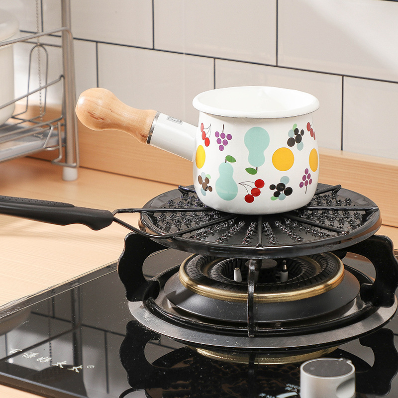 A Japanese gas stove heat transfer plate hot milk gas household enamel enamel heat transfer plate anti-coke details Picture