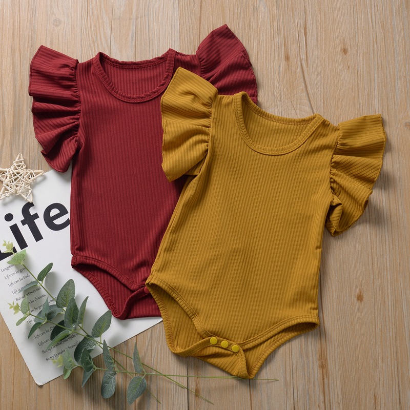 H1165# Baby and toddler one-piece hatsuit with large lace sleeves for girls, ins, cross-border crawling suit from Europe and America, triangular bag hatsuit for children Specification image