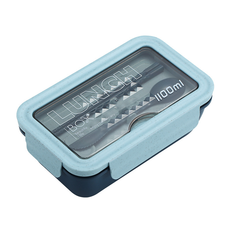Factory direct supply of wheat straw lunch boxes, lunch boxes with chopsticks and spoons, adult bento boxes, and Japanese-style square compartments for preservation Item Picture
