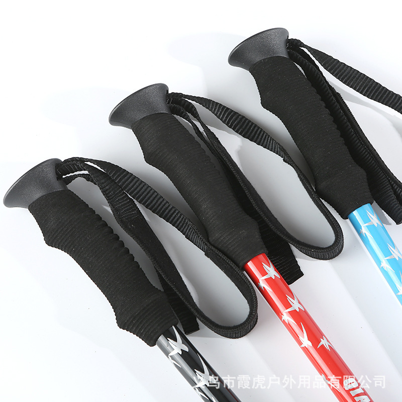 Trekking Pole Word Eva14cm External Lock 6061 Telescopic Outdoor Aluminum Camping Trekking Pole Walking Pole Three Sections Application Scenario
