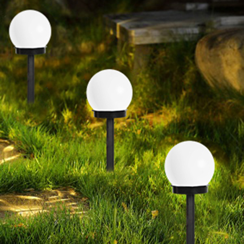 Solar lawn light, round ball, white LED lawn light, courtyard garden, park, outdoor solar lawn light details Picture