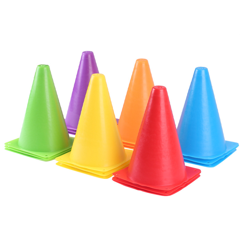 18cm football training sign bucket, 6-inch triangular mark obstacle training cone, roadblock ice cream cone details Picture