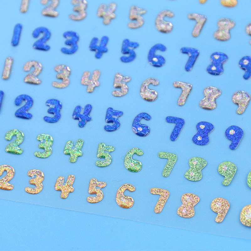 Swallow Paper Products, colorful crystal three-dimensional resin transparent stickers, shiny and cute numbers, English fresh planner decorative stickers Application Scenario
