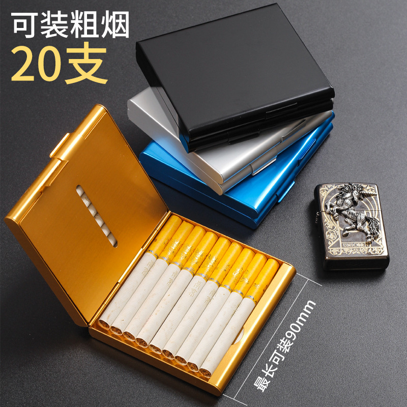 来福20支装创意对开金属烟盒烟夹轻便创意个性香菸收纳盒烟具礼品详情图1
