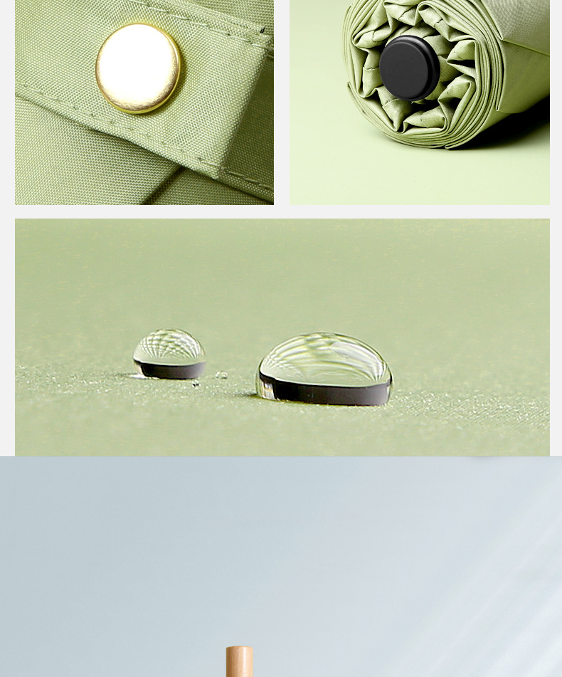 小清新文艺纯色折叠伞木柄晴雨两用创意礼品遮阳防雨日用百货详情29