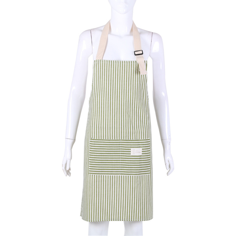 Cotton 5 Color Stripes Oil Proof Home Daily Kitchen Home Apron Advertising Printing Anti-Fouling Apron Fragrant Manufacturers Item Picture