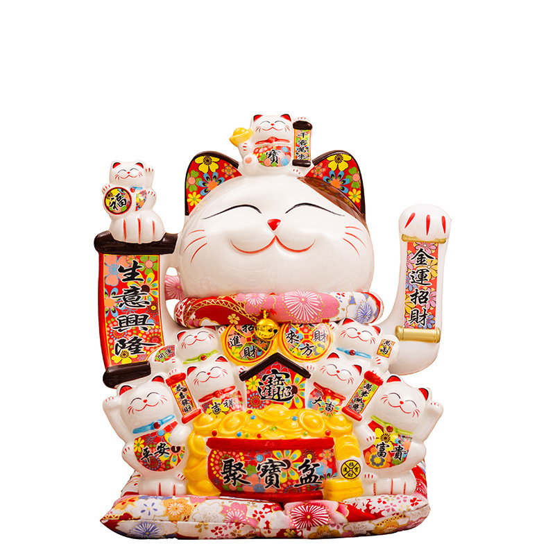 Guangdong Chaozhou manufacturers self-marketing white Zhaocai cat enterprise gifts electric hand can be signed cash register display Item Picture