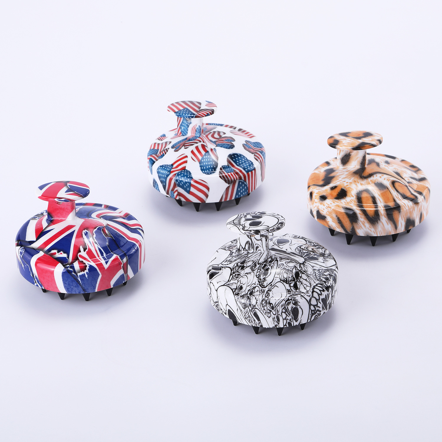 shanilak water transfer shampoo, wet and dry dual-purpose head massage brush, head graber, scalp shampoo comb, silicone Item Picture