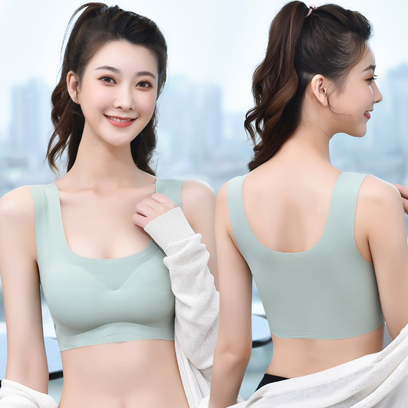 爆款日本尚品安心一代无痕内衣女士冰丝美背裹胸运动瑜伽背心文胸图