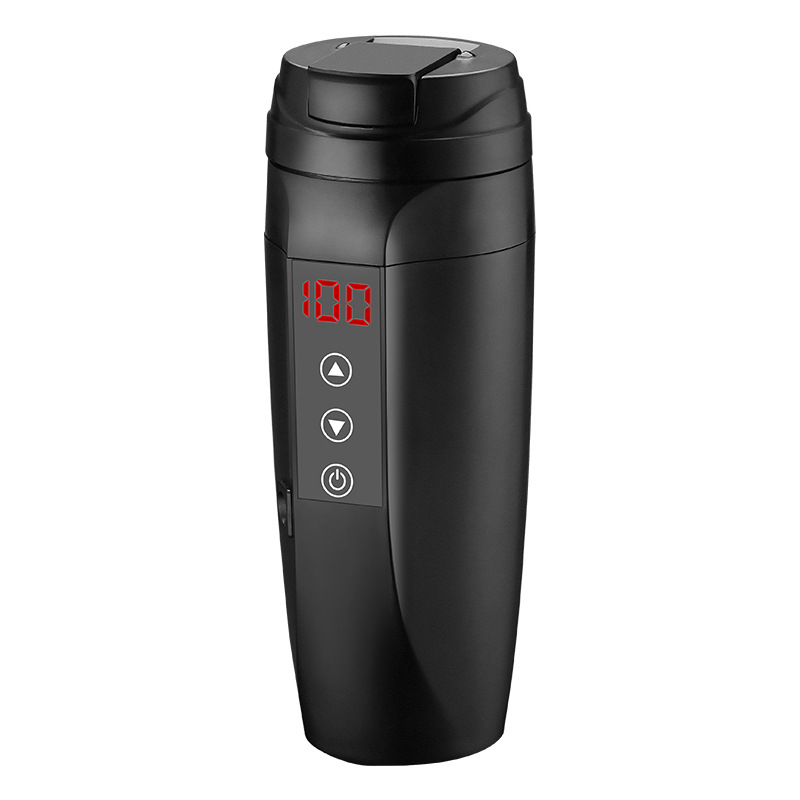 智能车载电热/车用烧水杯汽车加热杯/热水器12V24V通白底实物图