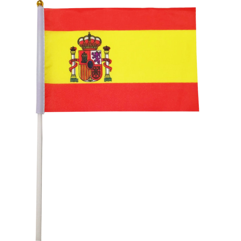 Cross-border supply of 14*21cm, 8-sized Spanish hand-cranked flag Item Picture