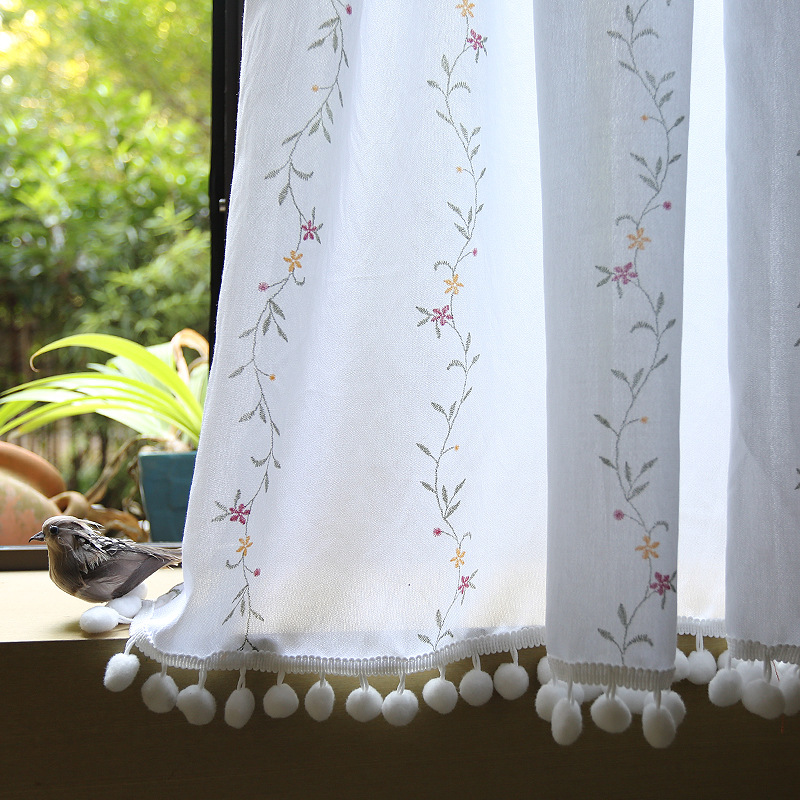 American-style rural trade curtains, cross-border e-commerce, short curtains, half curtains, coffee curtains, half curtains, generation after generation of curtains in stock details Picture