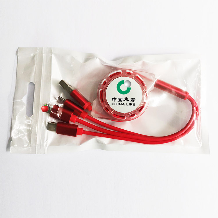 Factory Wholesale, One-Piece Consignment Gift, Retractable Data Cable, Logo, One-To-Three Retractable Data Cable, Charging Cable Application Scenario