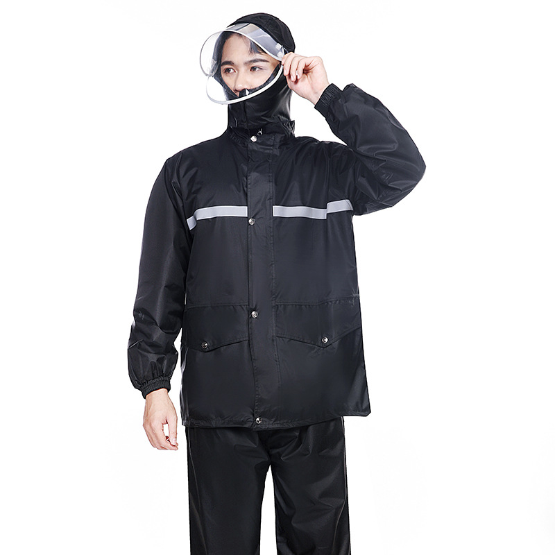Manufacturers Direct Sales Split Raincoat Set Adult Rainpants Full Body Anti-Storm Reflective Raincoat Wholesale Poncho details Picture