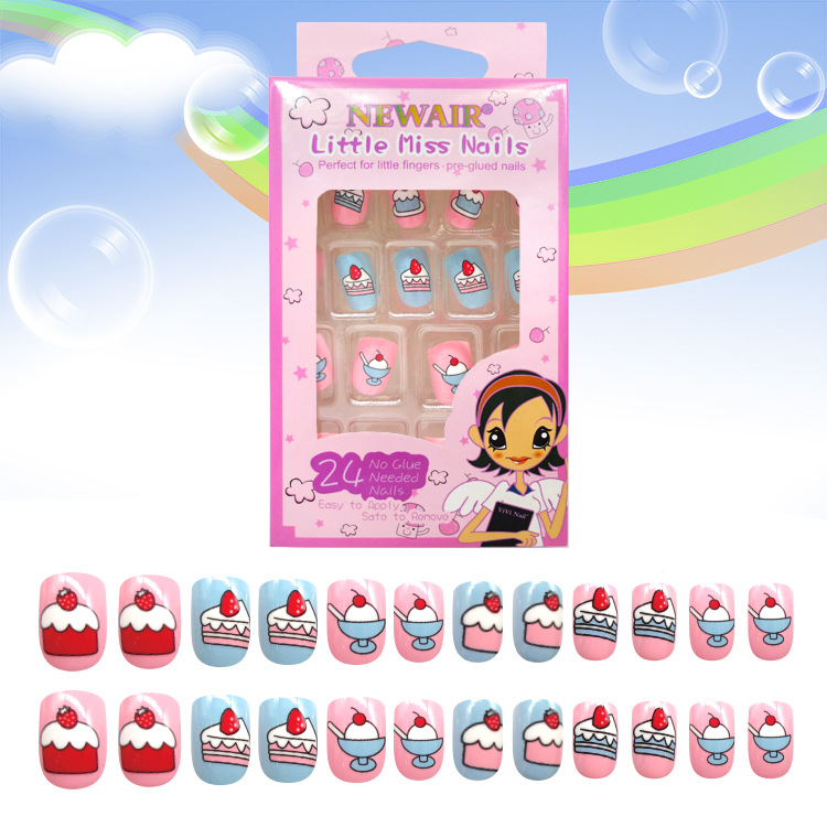 24 Children's Day gifts: Children's nail patches, nail art pieces, adhesive nail art patches, finished children's nail pieces Specification image