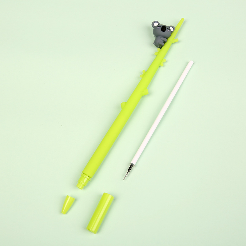 New creative and cute stationery pens, koala hugging branches, student gel pens, silicone cartoon custom factory wholesale Application Scenario