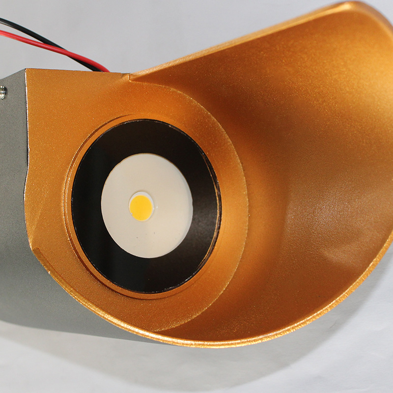 LED outdoor modern wall lamp, spiral top and bottom light spotlight, waterproof aluminum material outdoor courtyard double-head wall lamp Specification image