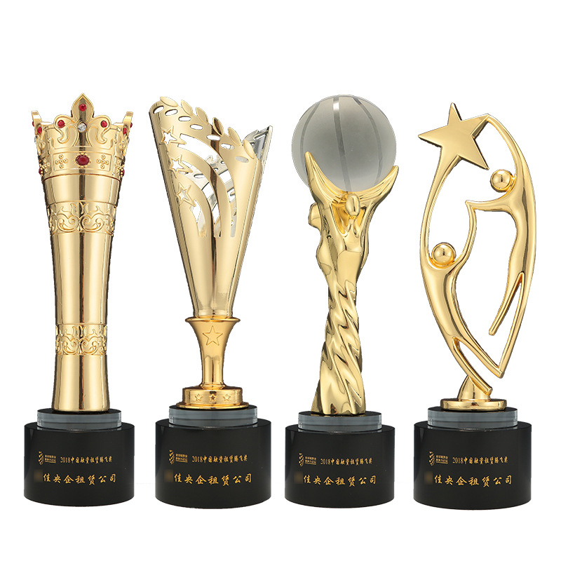 水晶奖杯定/制优秀员工颁白底实物图