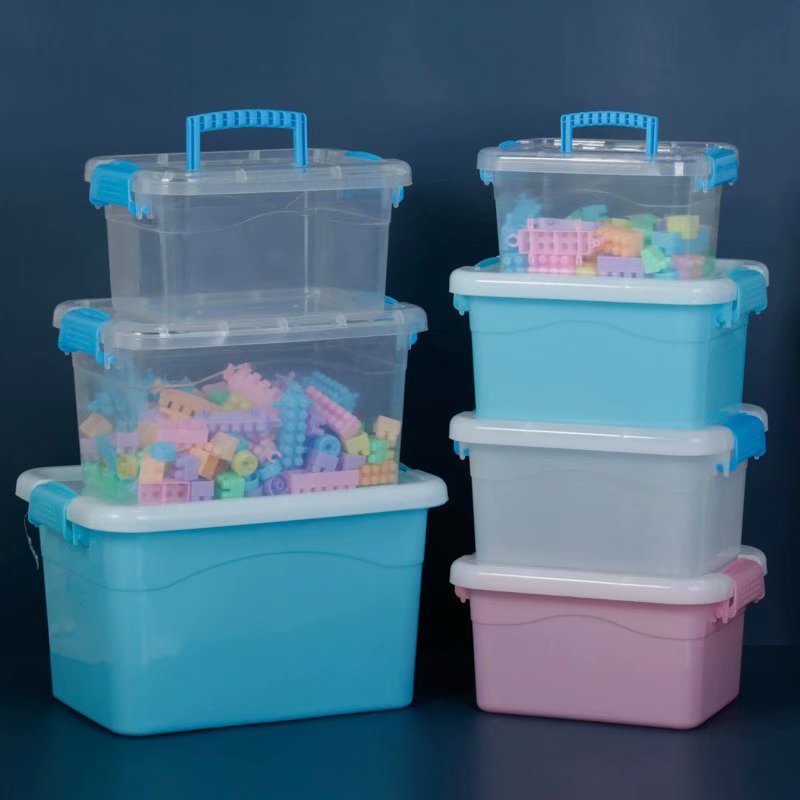Plastic storage boxes, transparent space sand storage toys, household laundry pods box storage box, wardrobe storage