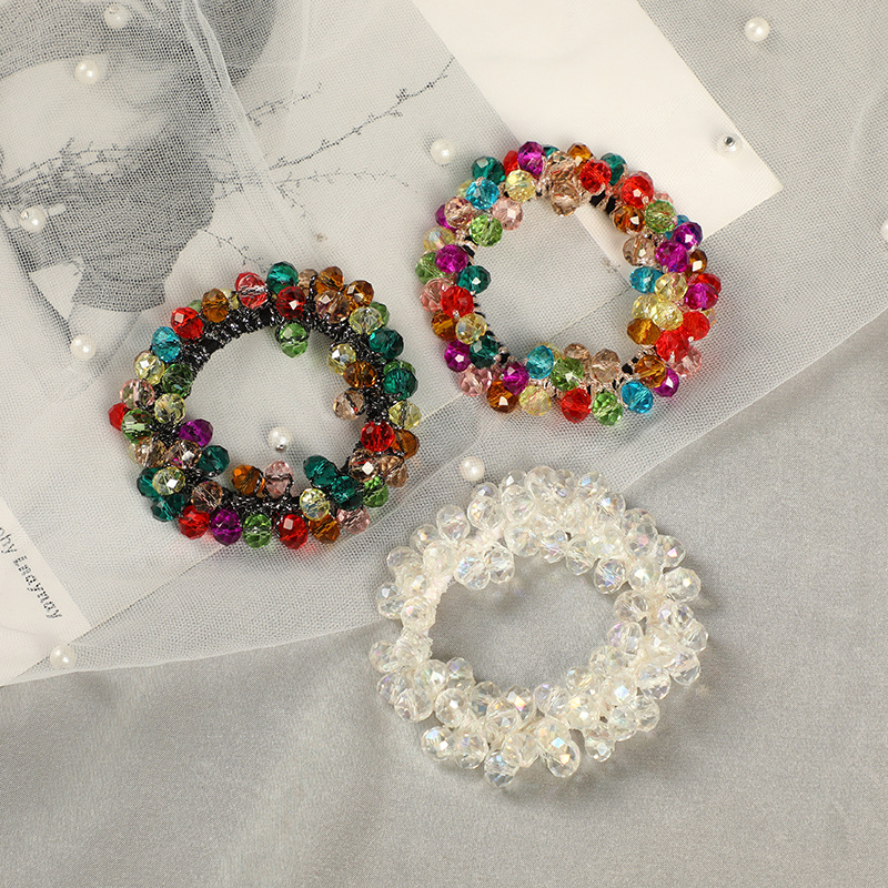 Hyuna Water diamond hair band, women's fashion headwear, elastic hair band, student bun hairstyle, elastic band, Japanese and Korean hair band in stock