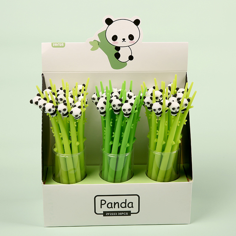 Panda Cute Stationery Pen Bamboo Branch Pen Pole Student Neutral Pen New Creative Cartoon Pen Custom Wholesale