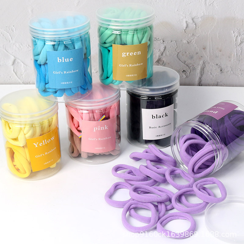 50 Pieces Of Girly Girl Gradient Color Seamless Hair Band Color Hair Cord High Elastic Head Cord Candy Color Leather Band Towel Ring Specification drawing