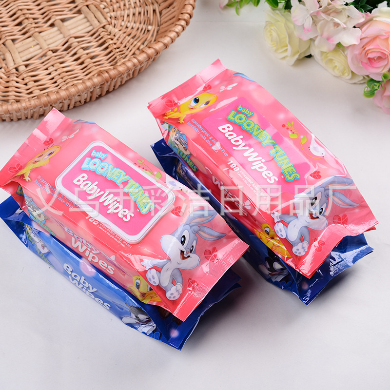 批发婴儿湿巾/一次性宝宝湿/婴儿手口湿巾白底实物图