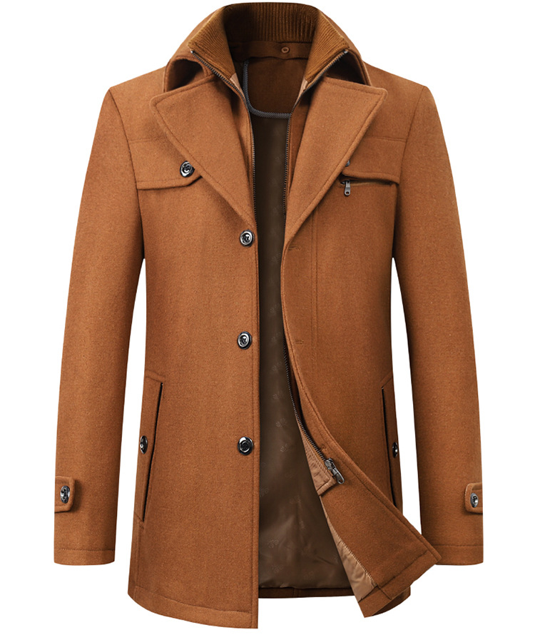 Wholesale cross-border supply of new men's woolen coats and men's double-neck jackets for autumn and winter 2022, wish, Amazon Men's Wear Specification image