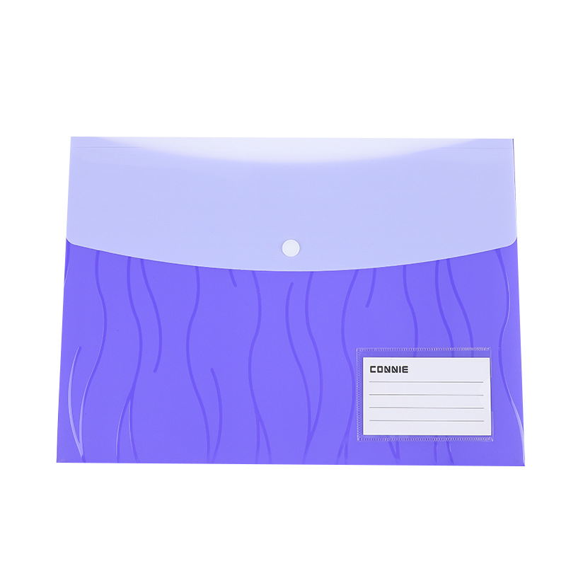 Koni two-color file bag, a4 semi-transparent file bag, PP snap file and information bag, double insert bag for storage 6032 Item Picture