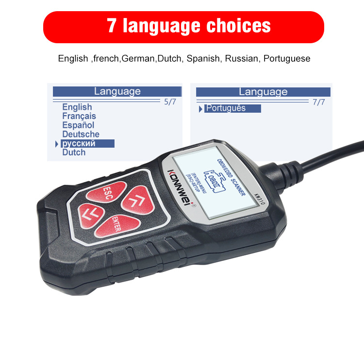 亚马逊 EBAY TEMU 速卖通KW310汽车故障诊断仪扫描仪ecu reader详情8