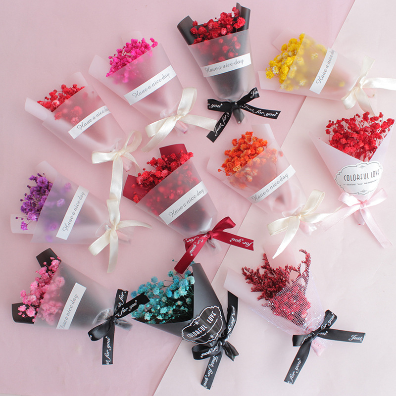 Eternal flowers, dried flowers, baby's breath, mini small bouquets, rose gift box decoration, gift matching, gift benefits can be customized details Picture