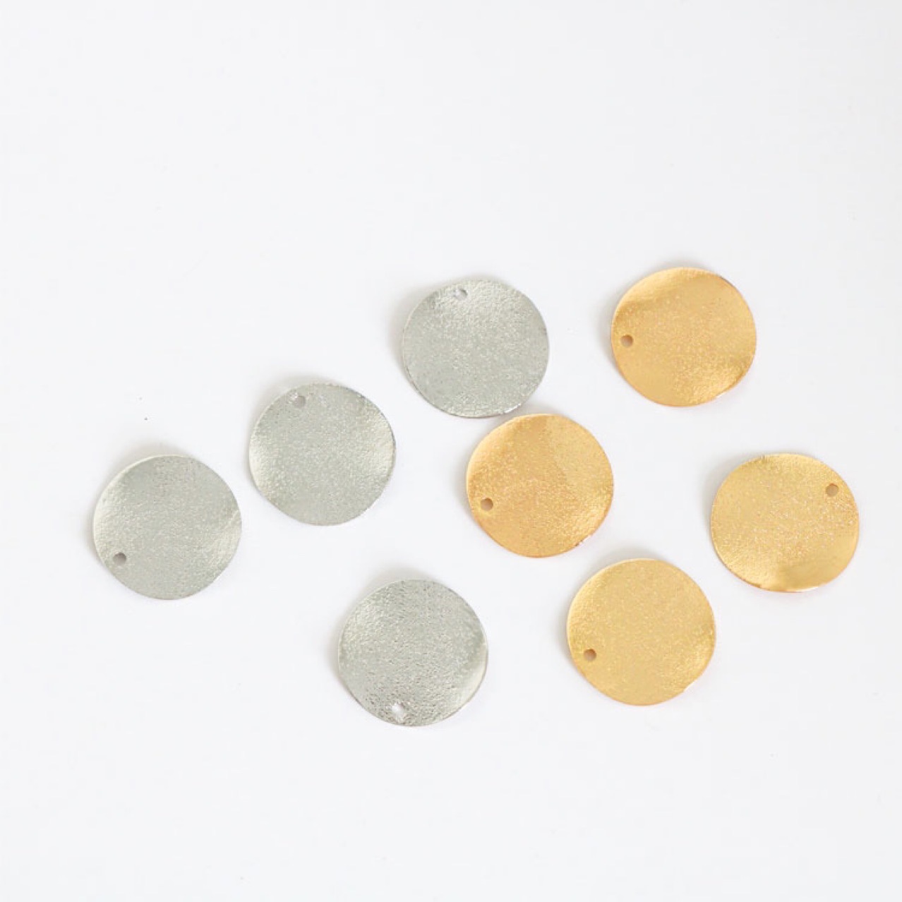 Wholesale of circular concave and convex wave nail sand flash sand edge hole brushed copper sheet jewelry accessories, Korean-style earrings, clothing and footwear Specification image
