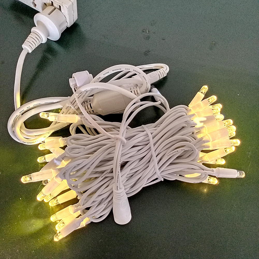 New European rubber line potting light string with flash bubble LED shell festival light, white waterproof outdoor color light details Picture