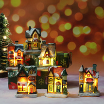 圣诞新款圣诞装饰品树脂小房子微景观树脂房子小摆件圣诞节礼物圣诞礼品