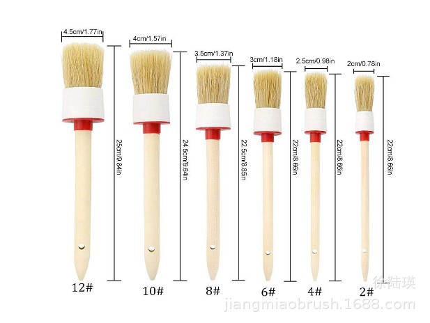 Juego de cepillos de limpieza de automóviles cepillos de cerdas de cerdas cepillos de pintura detalles del tambor cepillos de mango de madera cepillos de aire acondicionado cepillos de tira Specification image