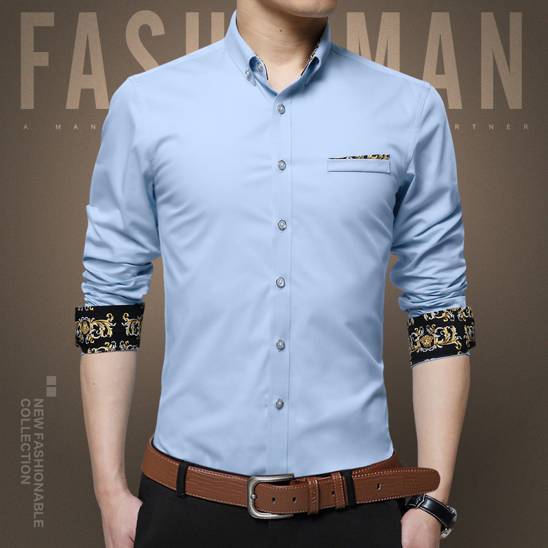 Men's long-sleeved shirt 2022 autumn/Winter new style youth business formal wear men's thick and fleece white shirt, large size Application Scenario