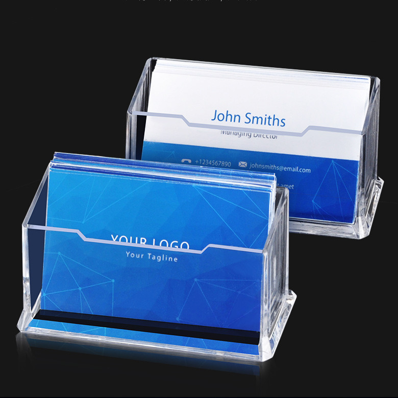 Transparent single-layer plastic business card holder, exhibition business desktop business card box, simple double-layer and triple-layer business card stand