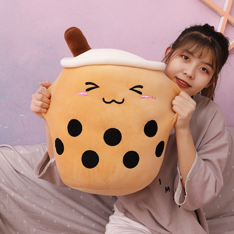 Wholesale simulation milk tea doll trade plush toy cup pillow funny doll pearl milk tea cup cushion decoration Specification drawing