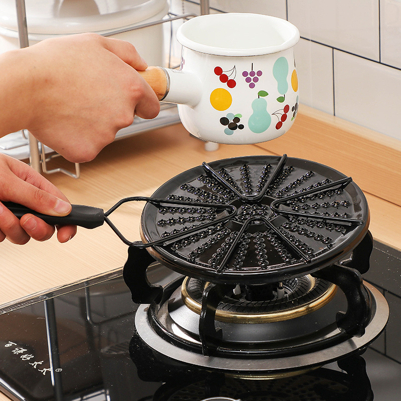 A Japanese gas stove heat transfer plate hot milk gas household enamel enamel heat transfer plate anti-coke full figure