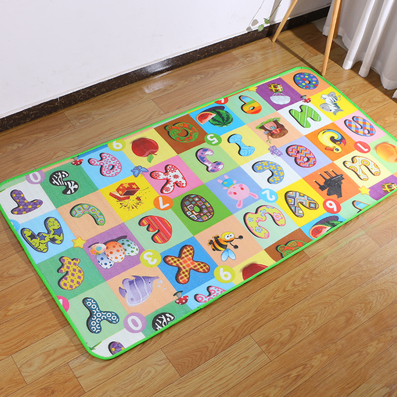 Aluminum film crawling mat with single-sided pattern thickened, home living room children's play mat, cold and heat insulation foam floor mat wholesale details Picture