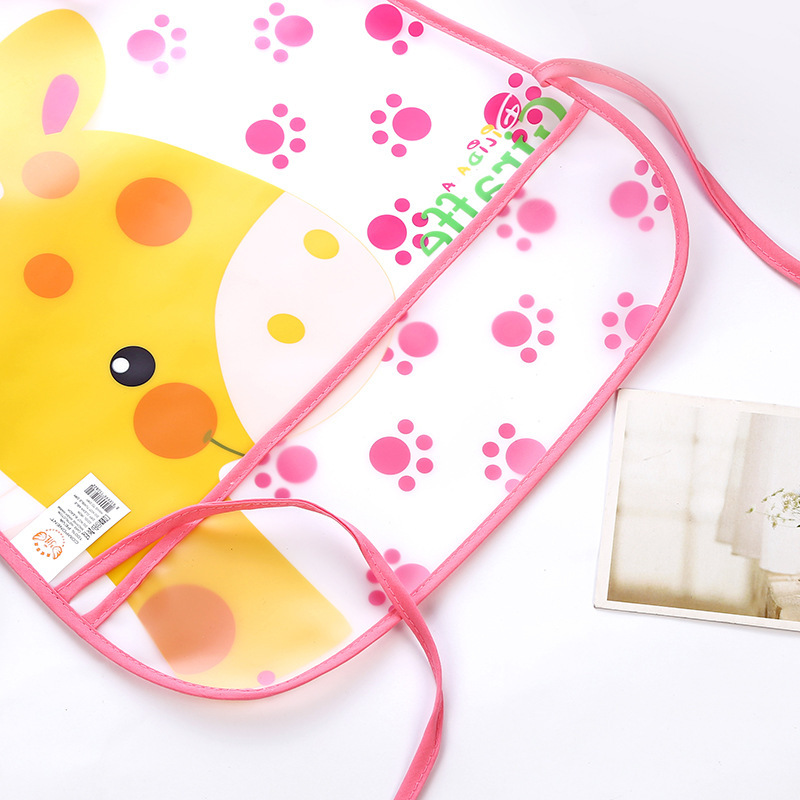Summer children's EVA vest bib, baby drawing smock, cartoon no-wash eating pocket, reversible dressing sleeveless, waterproof Specification image