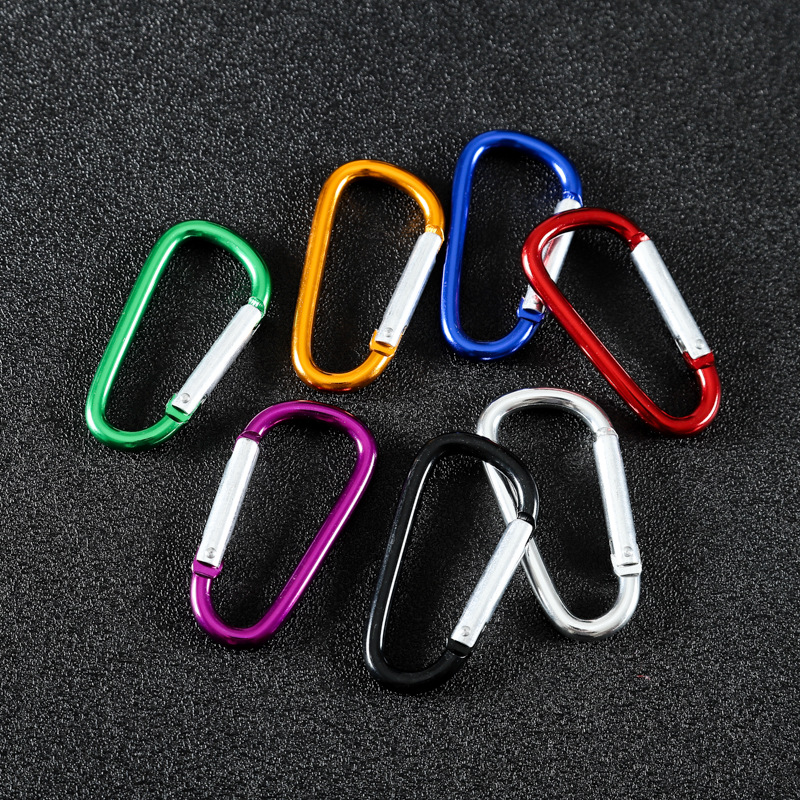 No. 5 Mountaineering Buckle Aluminum Alloy D-Type Buckle Outdoor Climbing Safety Buckle Spring Hook Bag Backpack Hook details Picture