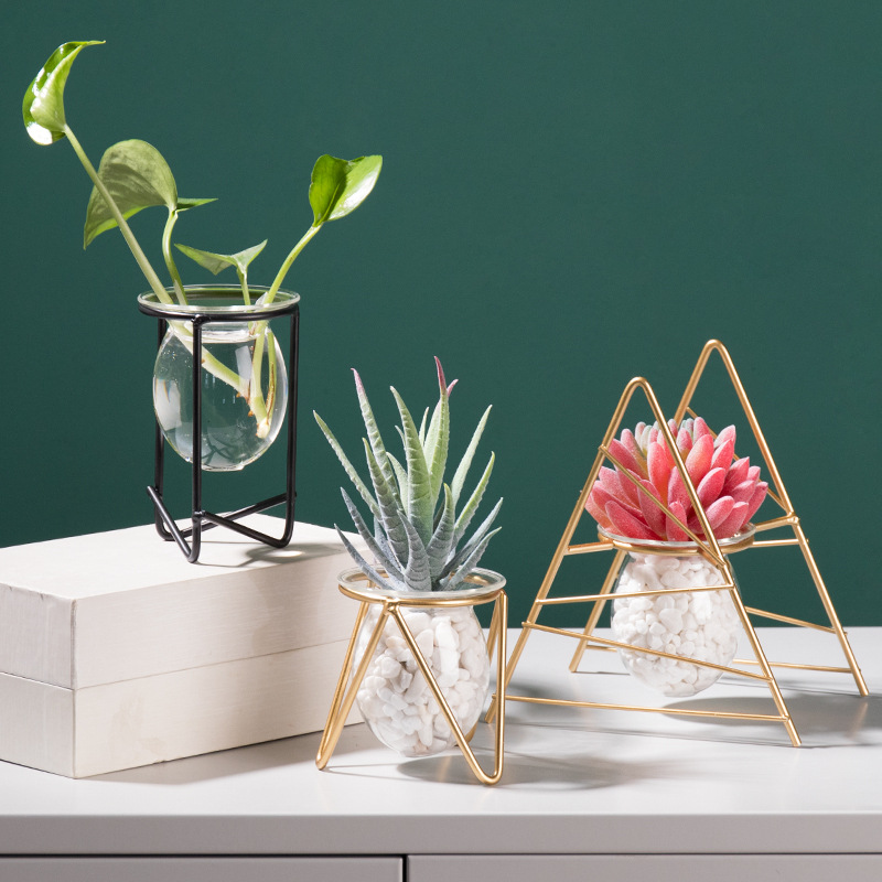 Nordic ins metal, ironwork, glass, hydroponic container, flower arrangement, creative home and office desktop flower arrangement Application Scenario