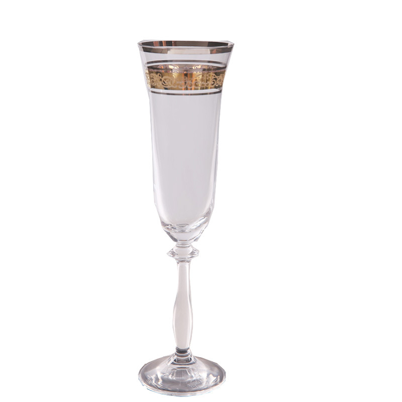highquality crystal champagne cups with goldline高档水晶香槟杯描金香槟杯详情图5