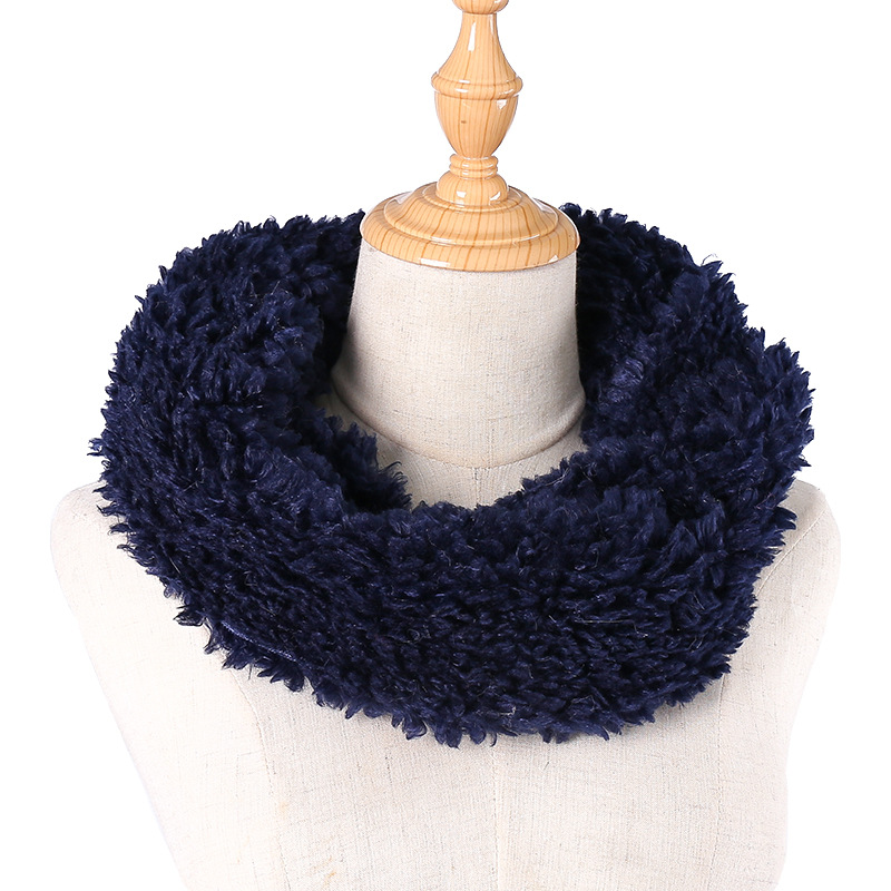 Cross-Border For Autumn And Winter Teddy Cross Neck Curly Multi-Color Women Wear Warm Wooly Scarf Wholesale Women details Picture